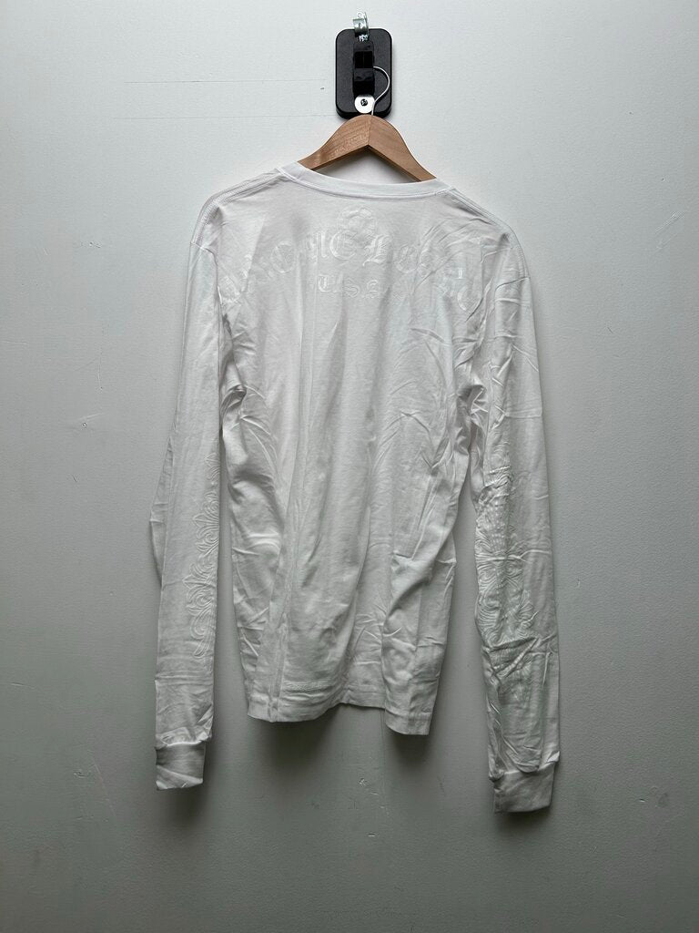 New Chrome Hearts White On White Fluer Long Sleeve Sz.Large