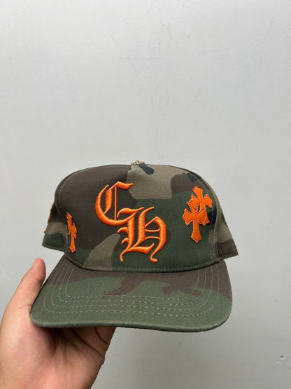 Chrome Hearts Camo Orange Patch CH Baseball Trucker