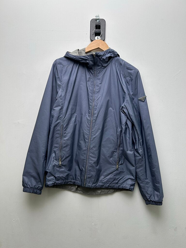 Preowned Prada Grey Blue Windbreaker sz.46(medium)