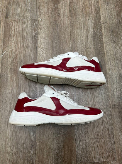 Preowned Prada Americas Cups Red White Size 12 (13)