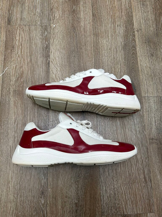 Preowned Prada Americas Cups Red White Size 12 (13)