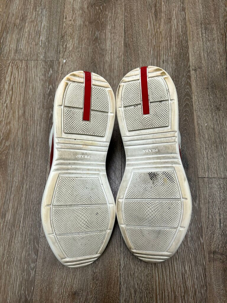 Preowned Prada Americas Cups Red White Size 12 (13)