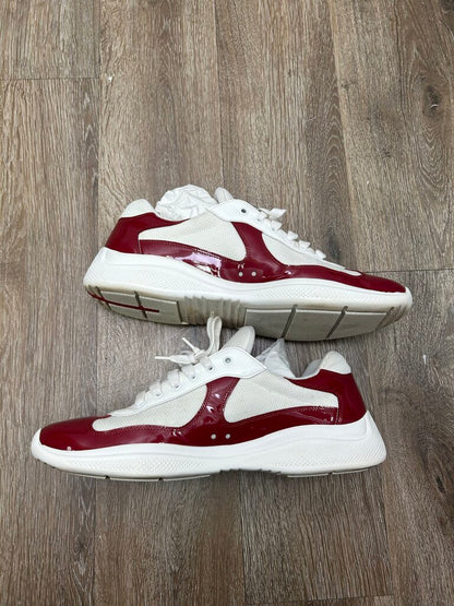 Preowned Prada Americas Cups Red White Size 12 (13)