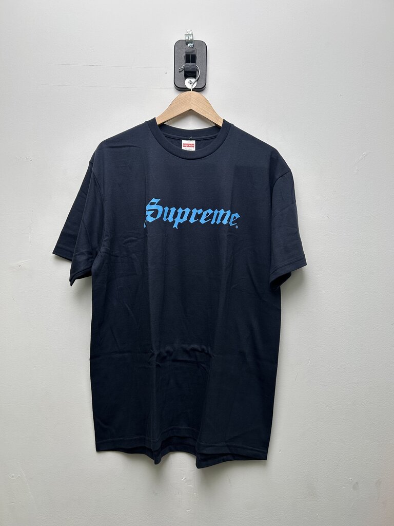 New Supreme Navy Blue Spellout Tee Sz.XL