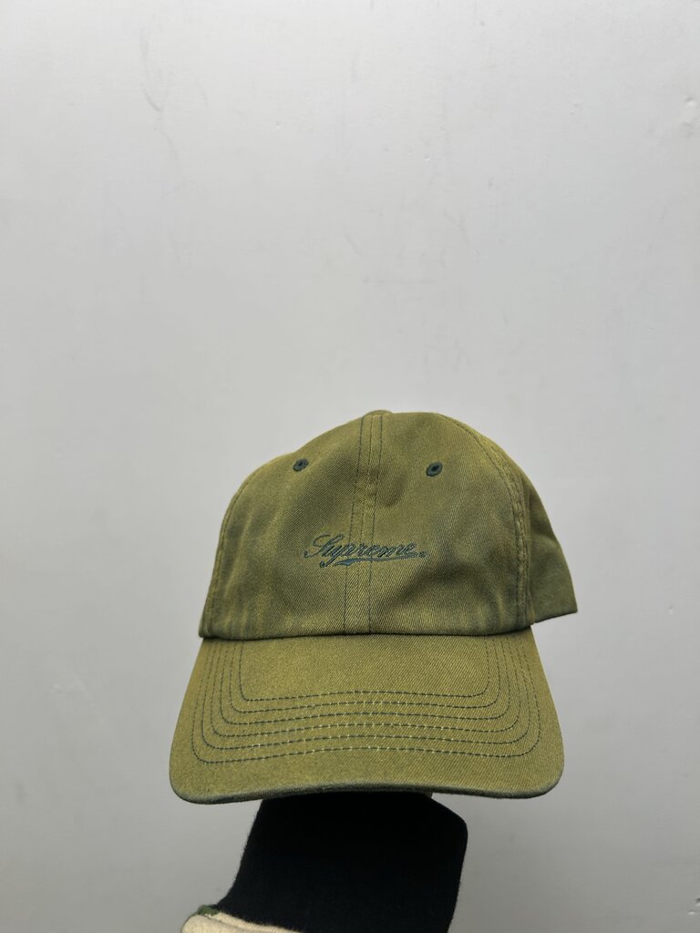 Preowned Supreme Green Small Script Logo Hat
