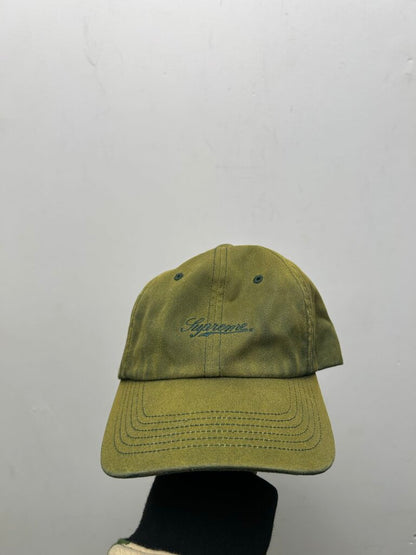 Preowned Supreme Green Small Script Logo Hat
