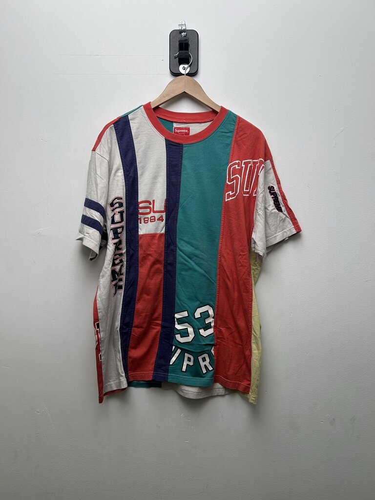 Preowned Supreme Multi Color Patchwork Tee Sz.XL