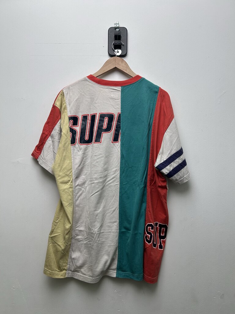 Preowned Supreme Multi Color Patchwork Tee Sz.XL