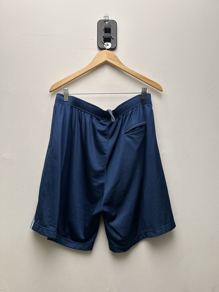 Preowned Supreme Blue White Navy Spellout Mesh Shorts Sz.Large