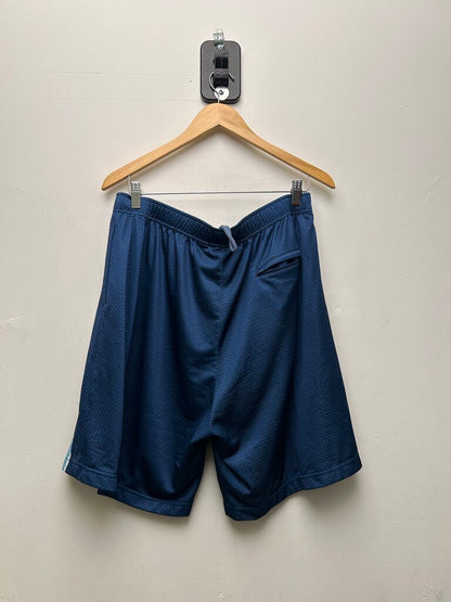 Preowned Supreme Blue White Navy Spellout Mesh Shorts Sz.Large