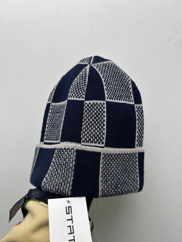 Preowned Louis Vuitton navy Damier Beanie