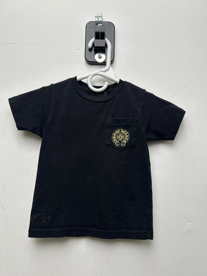 Preowned Chrome Hearts Yellow Horseshoe Black Tee sz.2T