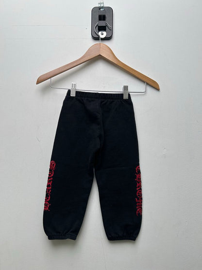 Preowned Chrome Hearts Red Scroll Black Sweatpants sz.6y