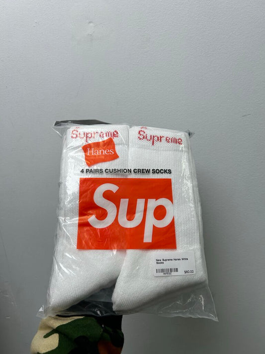 New Supreme Hanes White Socks