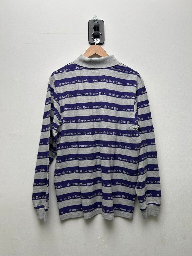 New Supreme Grey Purple NY Polo Sz.Medium