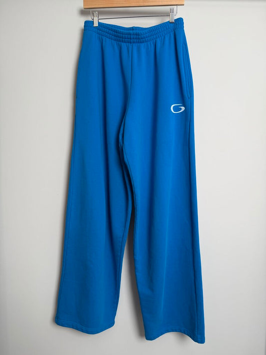 New Balenciaga Teal Jersey Logo Track Bottom Sz. S (L-2XL)