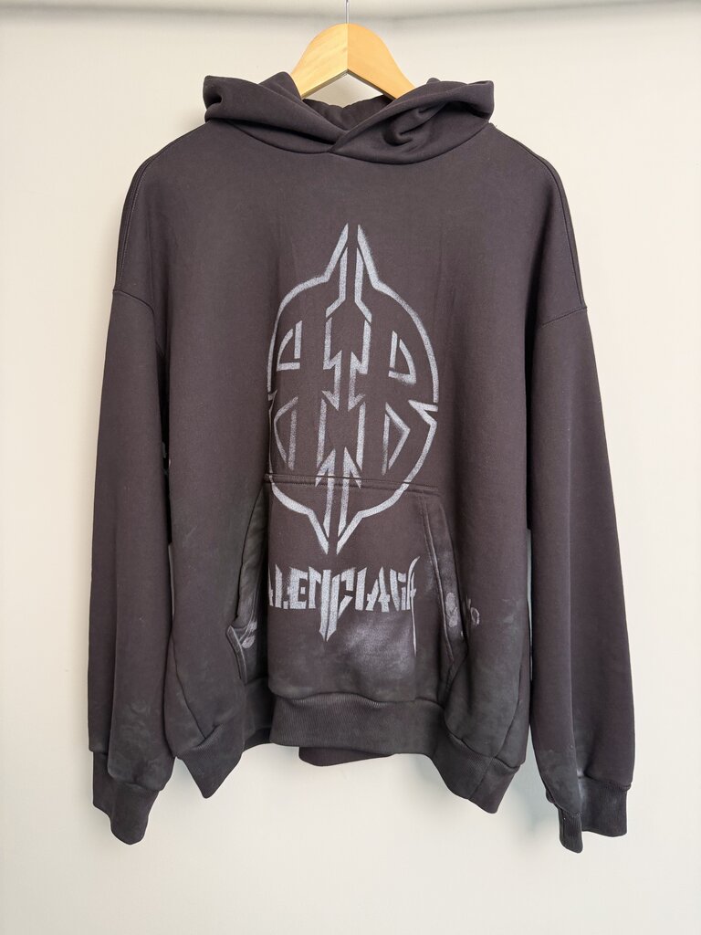 New Balenciaga Metallica Logo Hoodie Sz. S (Fits M-L)