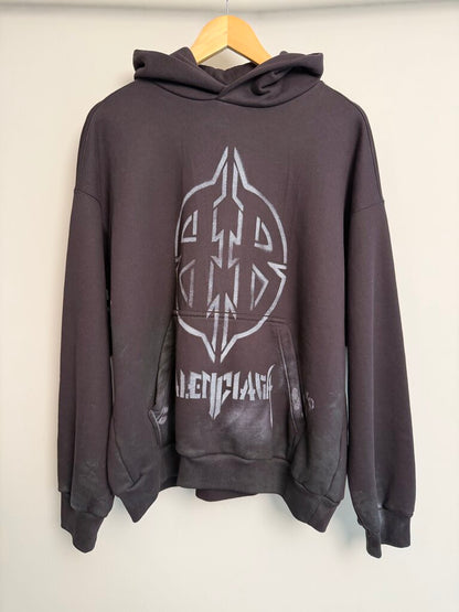 New Balenciaga Metallica Logo Hoodie Sz. S (Fits M-L)