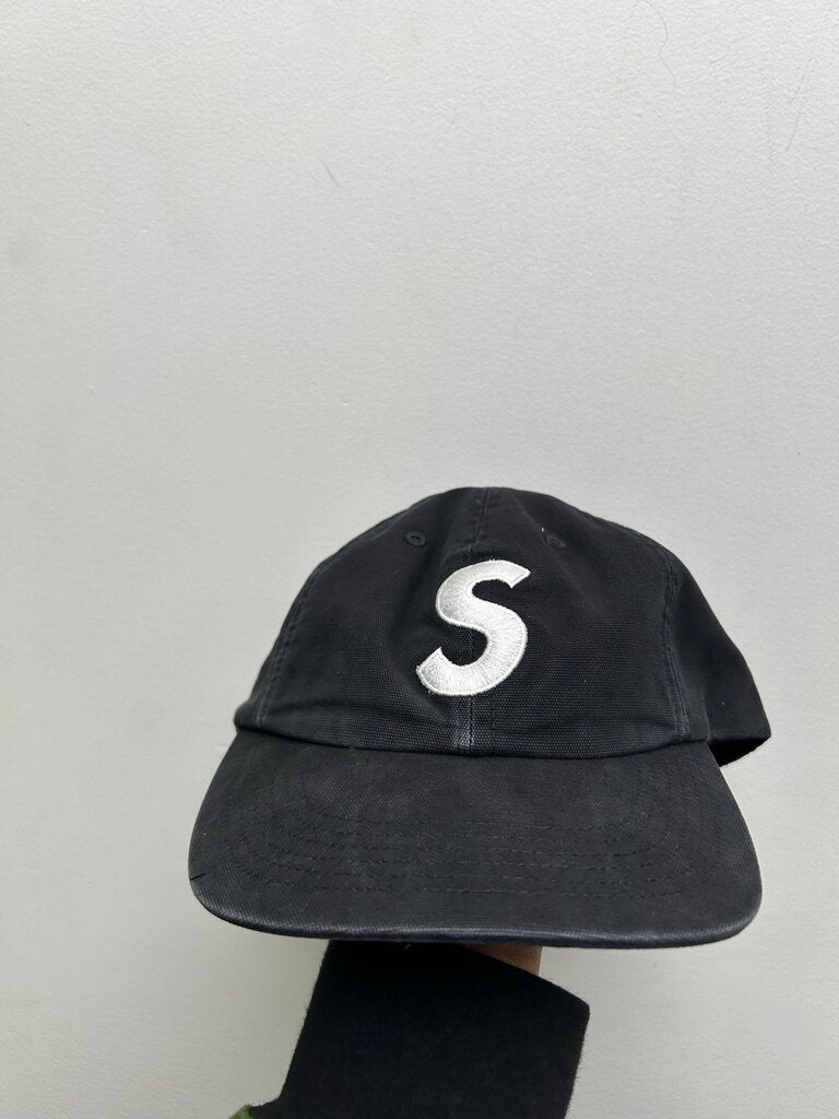 New Supreme Black White S Logo Hat