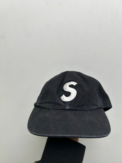 New Supreme Black White S Logo Hat