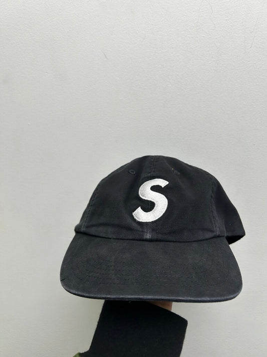 New Supreme Black White S Logo Hat