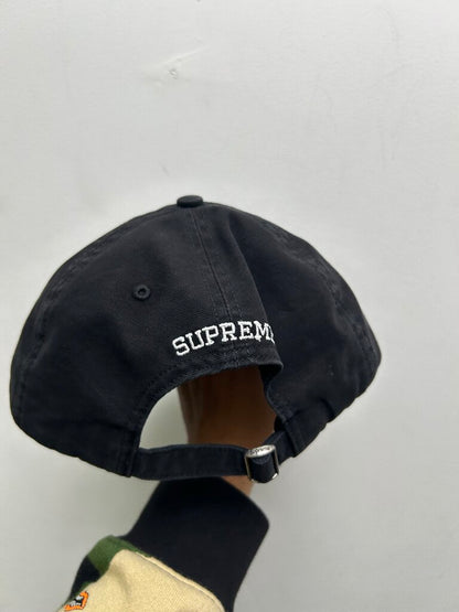 New Supreme Black White S Logo Hat
