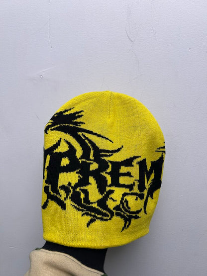 New Supreme Yellow Spellout Dragon Beanie