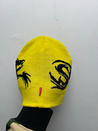New Supreme Yellow Spellout Dragon Beanie