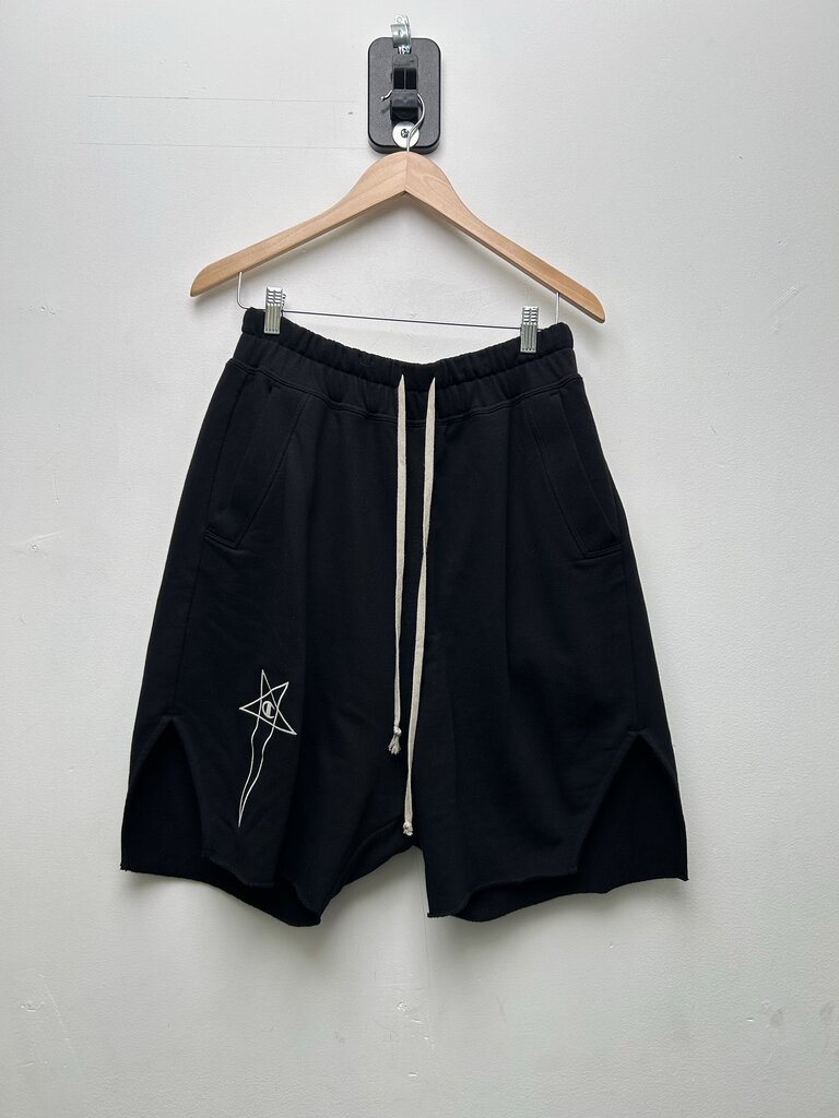 Preowned Rick Owens Black Champion Sweat Shorts Sz.Large