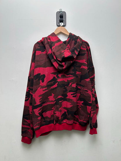 Preowned HMDD Red Black Camo Zip Up Sz.XL