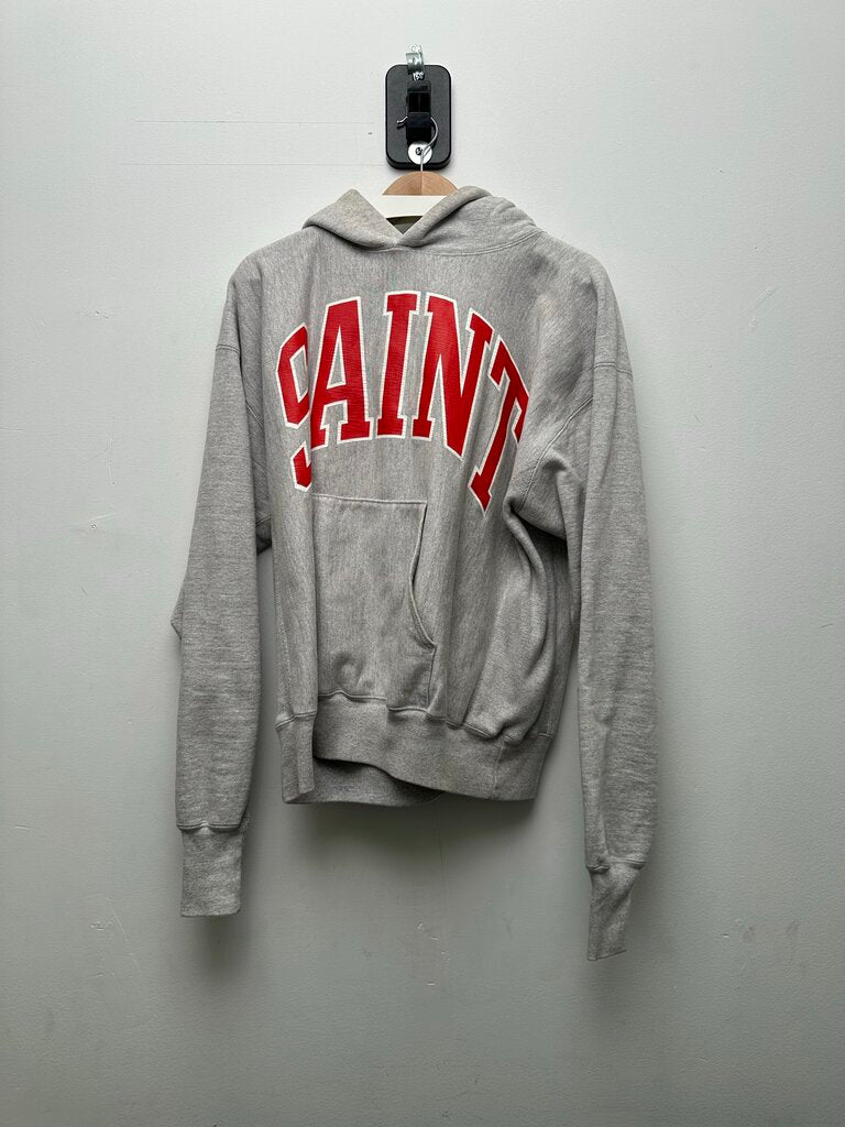 Preowned Saint Michaels Big Red Saint Logo Grey Hoodie sz.S
