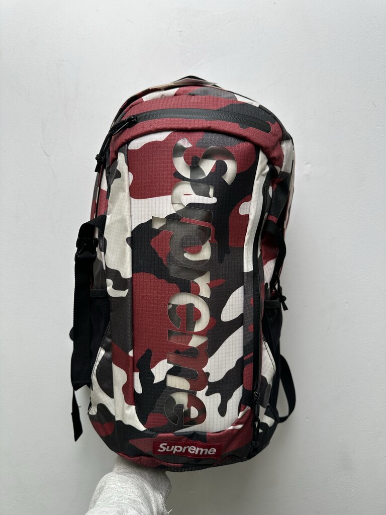 Preowned Supreme Red Camo Backpack