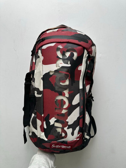 Preowned Supreme Red Camo Backpack