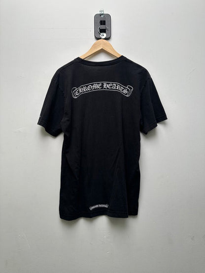 Preowned Chrome Hearts Black White Scroll Fuck You Tee Sz.Large