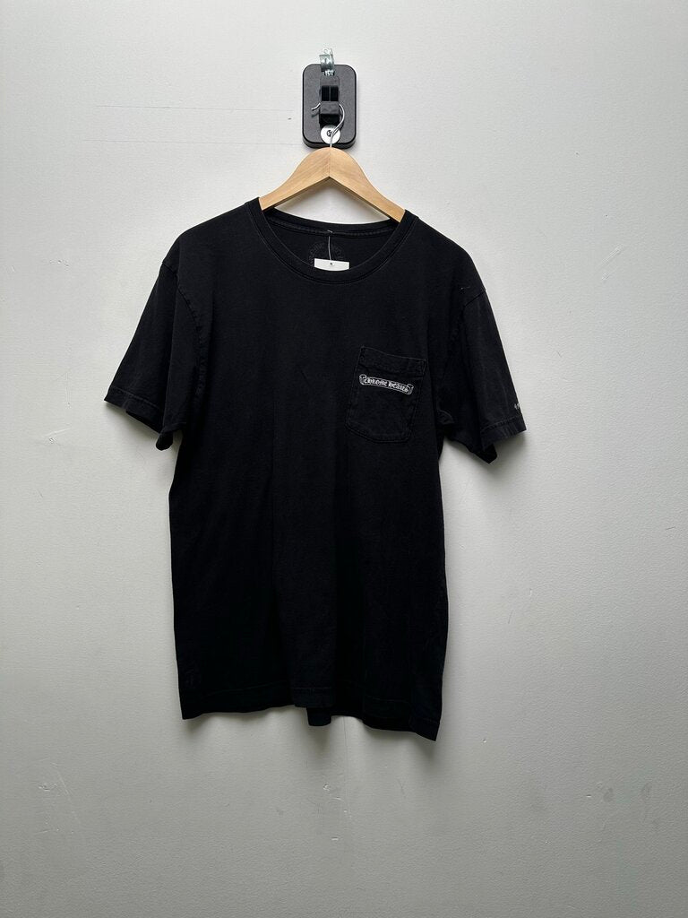 Preowned Chrome Hearts Black White Scroll Fuck You Tee Sz.Large