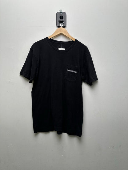 Preowned Chrome Hearts Black White Scroll Fuck You Tee Sz.Large