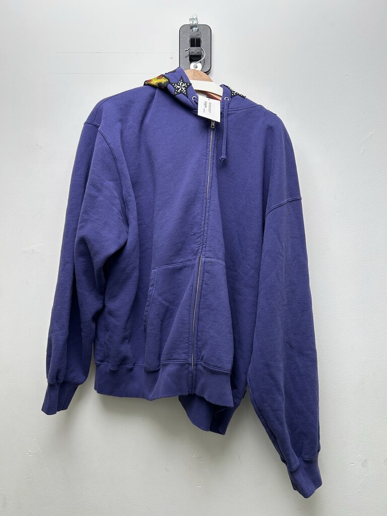 New Supreme Washed Navy Patched Zip Hoodie sz.XL