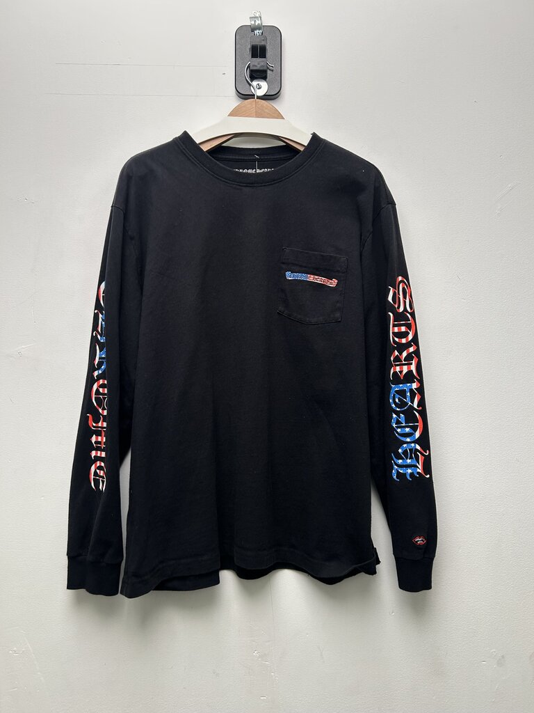 Preowned Chrome Hearts Black American Flag Long Sleeve Sz.XXL