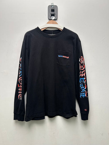 Preowned Chrome Hearts Black American Flag Long Sleeve Sz.XXL