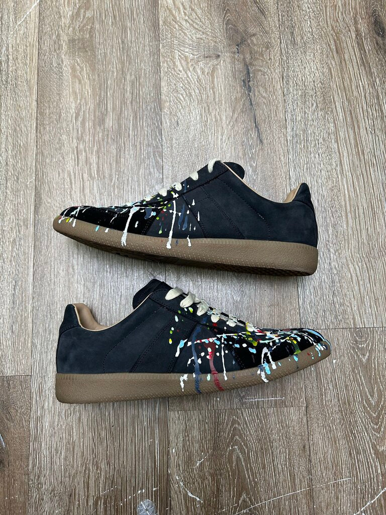 Preowned Margiela Gats Black Gum Paint Splatter Sz.40.5 (No Box)