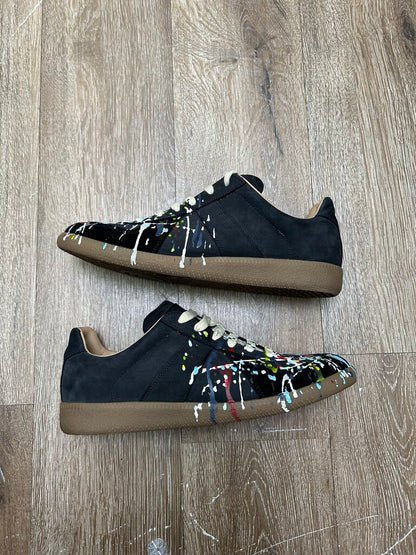 Preowned Margiela Gats Black Gum Paint Splatter Sz.40.5 (No Box)