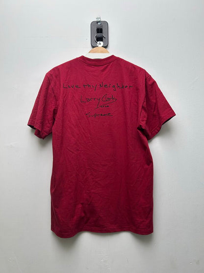 Preowned Supreme Burgundy Larry Clark Girl Tee Sz.Medium
