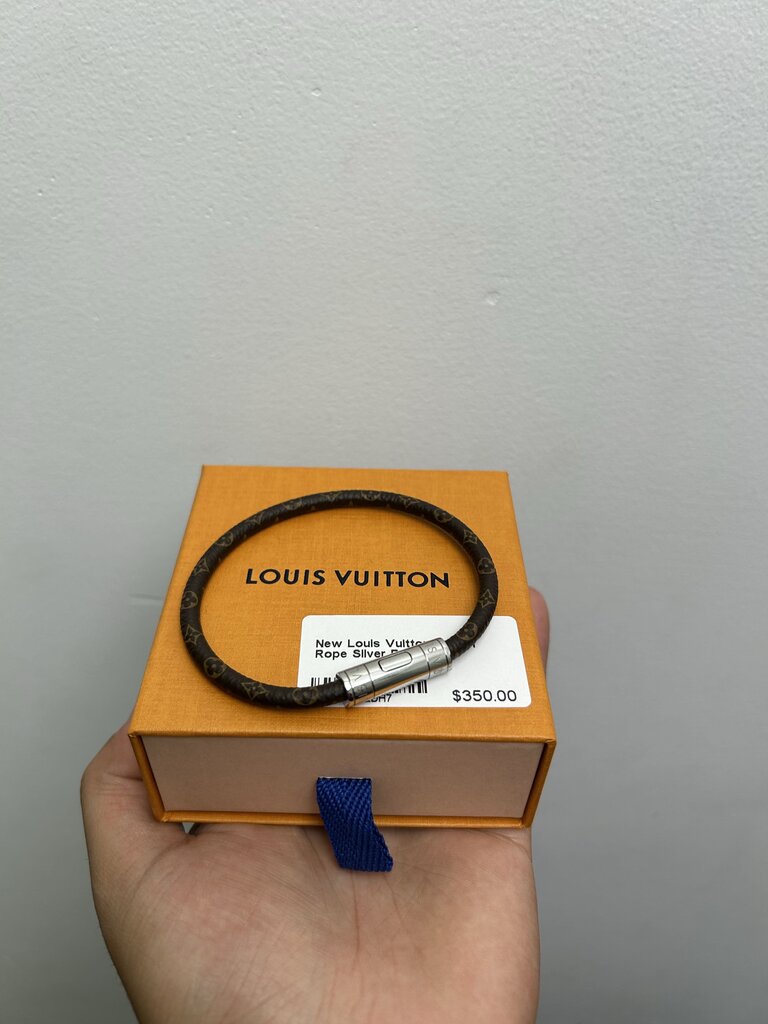 New Louis Vuitton Brown Rope Silver Bracelet