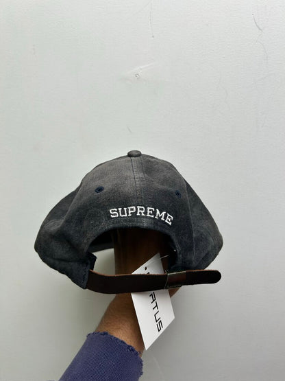 Preowned Supreme Grey S Logo Suede Hat