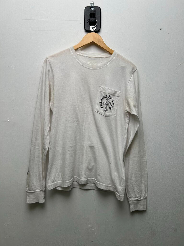 Preowned Chrome Hearts Black Arm Logo White Back Logo Longsleeve sz.S