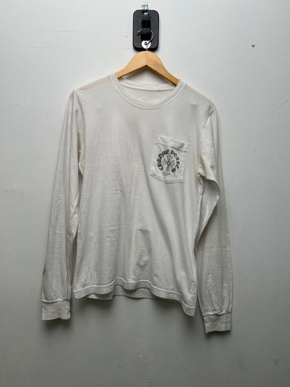 Preowned Chrome Hearts Black Arm Logo White Back Logo Longsleeve sz.S