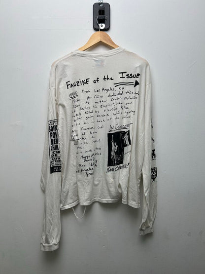 Preowned HMDD Childhood Trauma White Distressed Longsleeve sz. L