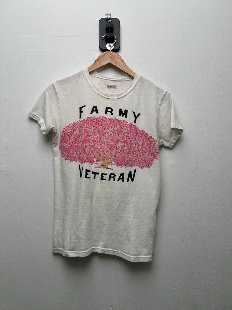 Preowned Kapital White Pink Farmy Tee Sz.1