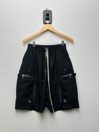 Preowned Rick Owens Black Canvas Zipper Cargo Shorts Sz.XS