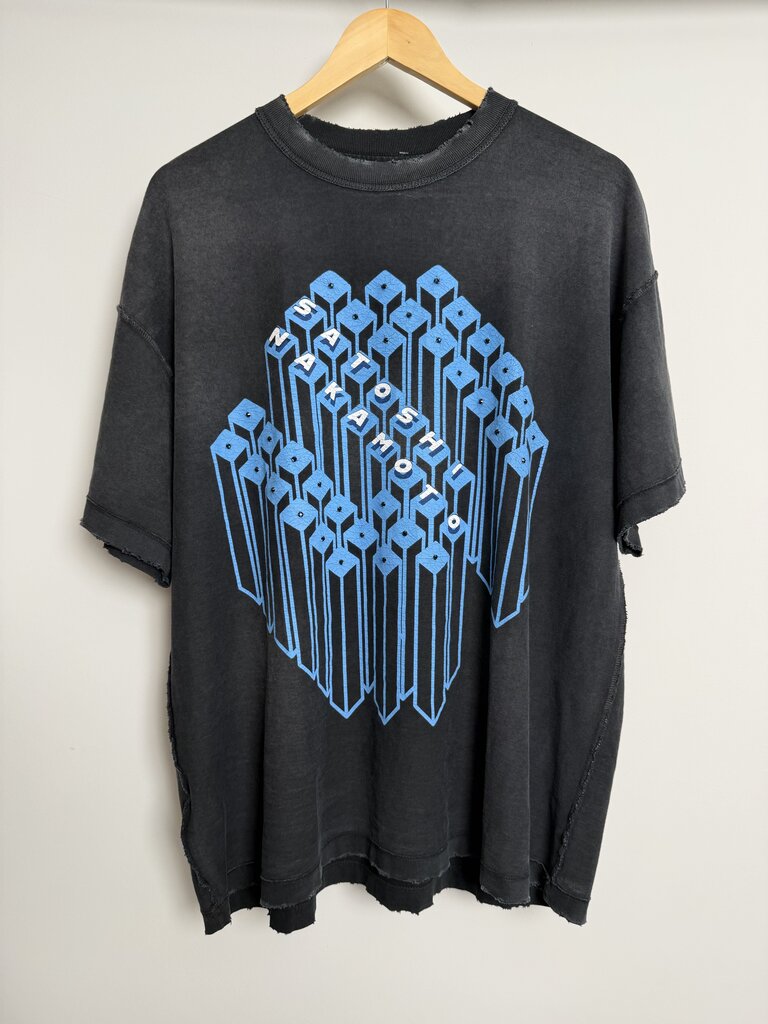 New Satoshi 3D Logo Grey Blue Tee size M